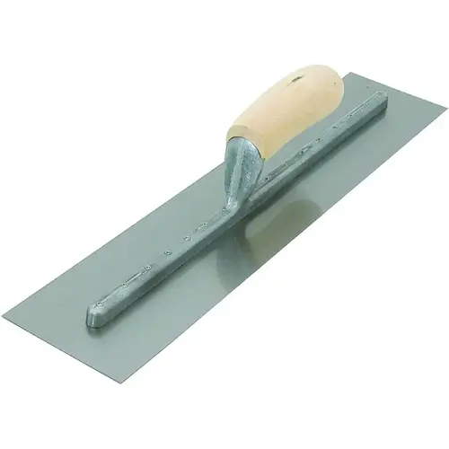 Marshalltown FT364 Finishing Trowel, 16 in L Blade, 4 in W Blade, Steel Blade, Curved Handle, Wood Handle