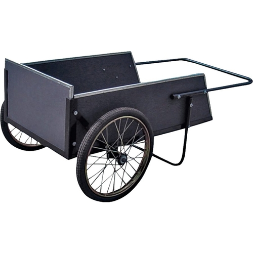 YTL-002-087 Yard Cart, 300 lb, 42-1/2 L x 12-3/5 W x 24-2/5 H in Deck, Wood Deck, 2-Wheel, 20 in Wheel, Grey