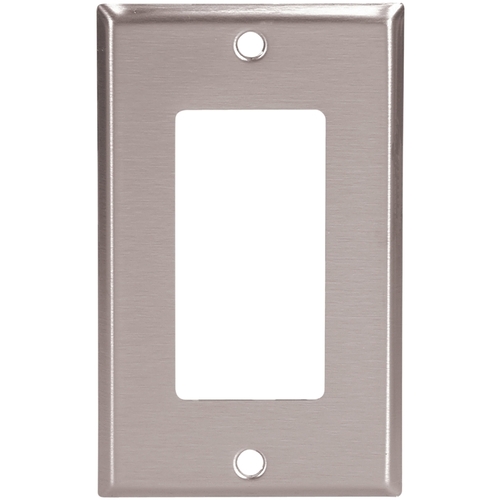 Wallplate, 4-1/2 in L, 2-3/4 in W, 1 -Gang, Stainless Steel, Brushed Satin