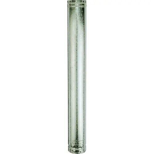 Type B Gas Vent Pipe, 4 in OD, 4 ft L, Galvanized Steel