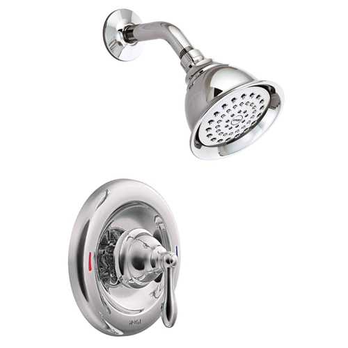 Caldwell Series Shower, 1.75 gpm, 4 in Dia Showerhead, Metal, Chrome Plated, Lever Handle, 1-Handle