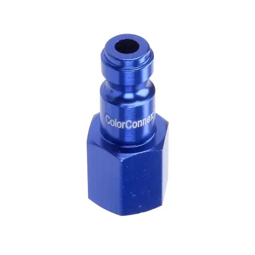 ColorConnex A72430C-X Plug, 1/4 in, FNPT, Aluminum, Anodized Blue