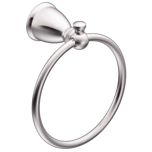 Caldwell Series Towel Ring, 6 in Dia Ring, Aluminum/Zinc, Chrome, Wall Mounting