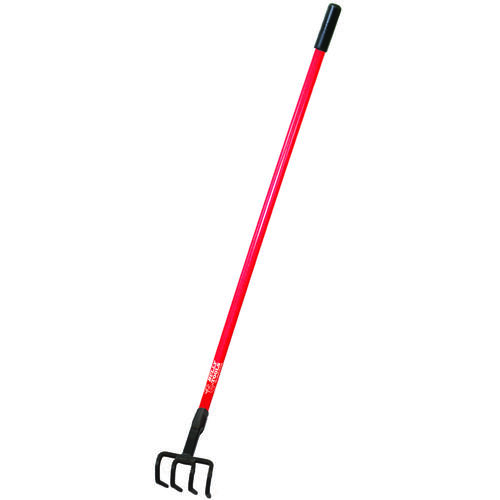 Bully Tools 92334 Cultivating Fork, 5-1/2 in W, 54-1/2 in L, 4-5/8 in L Tine, 4 -Tine, Fiberglass Handle