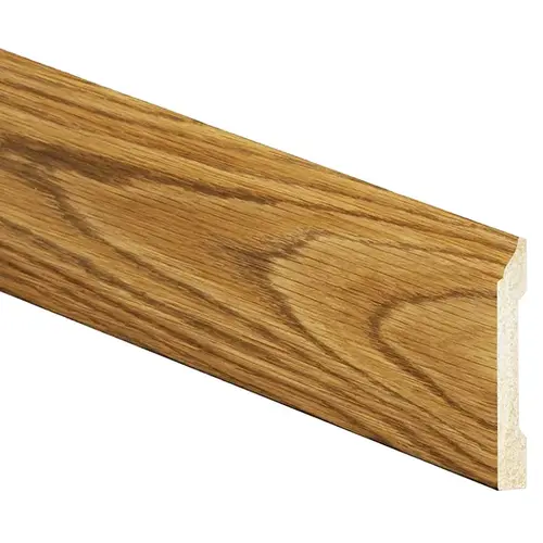 Baseboard Moulding, 8 ft L, 3.44 in W, 1/2 in Thick, Polystyrene, Ultra Oak - pack of 14