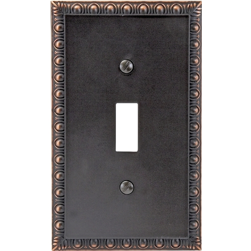 Amerelle 90TVB Wallplate, 4-15/16 in L, 3 in W, 1 -Gang, Cast Metal, Aged Bronze