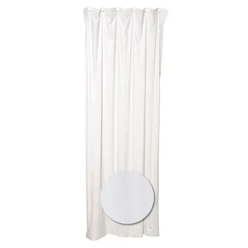 H26WW Shower Curtain/Liner, 72 in L, 36 in W, Vinyl, White