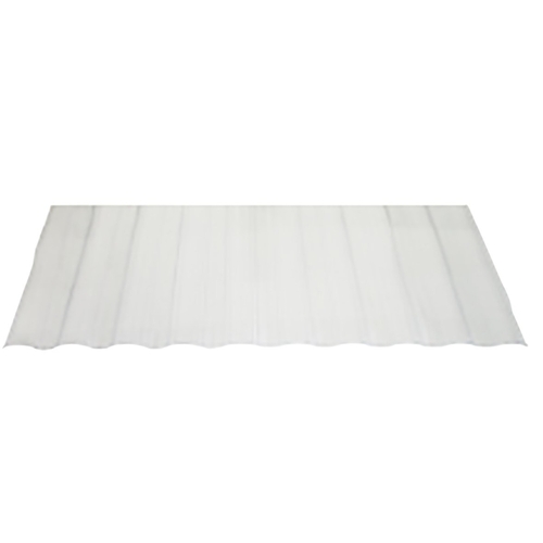 TUFTEX 1214C SeaCoaster Series Roof Panel, 12 ft L, 26 in W, Corrugated Profile, Vinyl, Crystal Clear