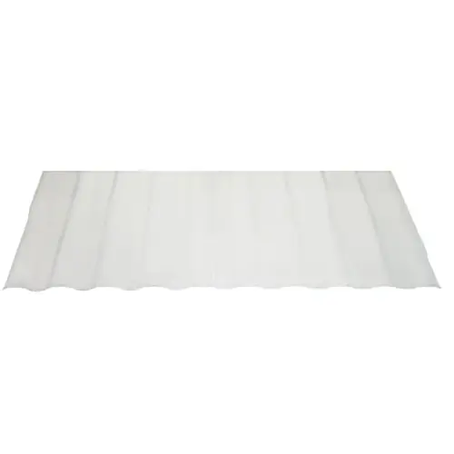 TUFTEX 1214C SeaCoaster Series Roof Panel, 12 ft L, 26 in W, Corrugated Profile, Vinyl, Crystal Clear