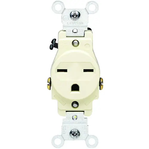 061-05029-00I Single Receptacle, 2 -Pole, 250 V, 15 A, NEMA: NEMA 6-15R, Ivory