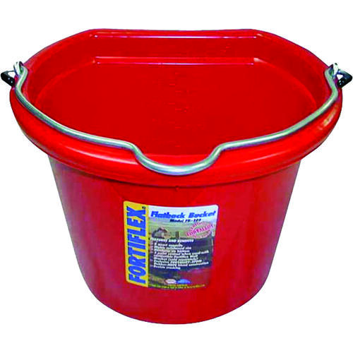 FB-108 FB-108R Bucket, 8 qt Volume, Rubber/Polyethylene, Red