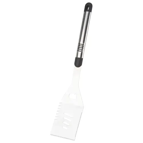 Omaha BBQ-8112443A Premium BBQ Spatula, 1.9 mm Gauge, Stainless Steel Blade, Stainless Steel, Aluminum Handle