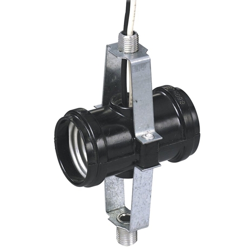 4015-D4F Lamp Holder, 250 V, 660 W, Aluminum/Phenolic Housing Material, Black