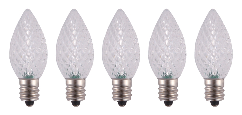 Hometown Holidays 24771 Bulb, Candelabra Lamp Base, LED Lamp, Crystal Cool White Light - pack of 25