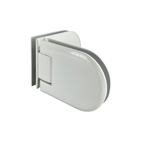 White/Chrome Center Berlin 090 Series Block 90 degree Glass-to-Glass Hinge