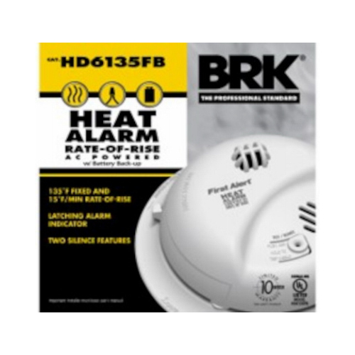BRK Brands HD6135FB 120-Volt Hardwired Rate-of-Rise Heat Alarm