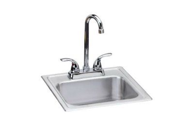 Elkay DSEP1515C Dayton All-in-One Drop-In Stainless Steel 15 in. 2-Hole Single Bowl Bar Sink with Faucet and Drain