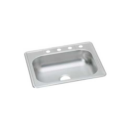 Dayton Drop-In Stainless Steel 25 in. 4-Hole Single Bowl Kitchen Sink with 6 in. Bowl