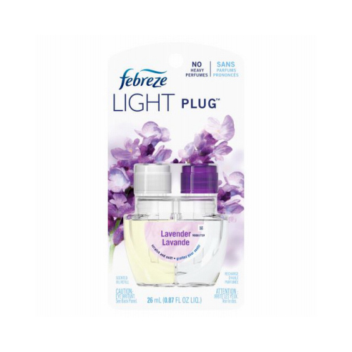 FEBREZE 63063 LIGHT PLUG Air Freshener Refill, 0.87 fl-oz, Lavender, 50 days-Day Freshness