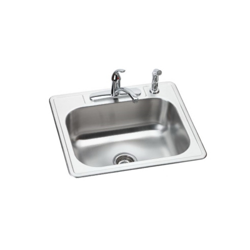 ELKAY SALES INC - SINKS DSE125224DF 25x22 SS SGL Bowl Sink
