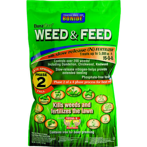 DuraTurf 60422 60420 Weed and Feed Lawn Fertilizer, 16 lb, Solid, 16-0 ...