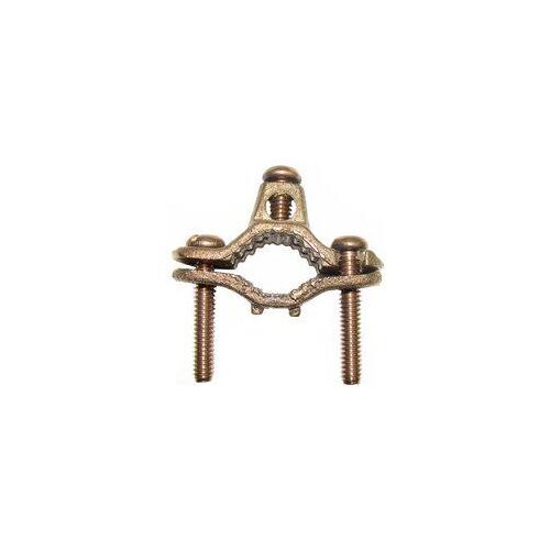 nVent ERICO CWP1JU Pipe Clamp, Clamping Range: 1/2 to 1 in, #10 to 2 AWG Wire, Silicone Bronze