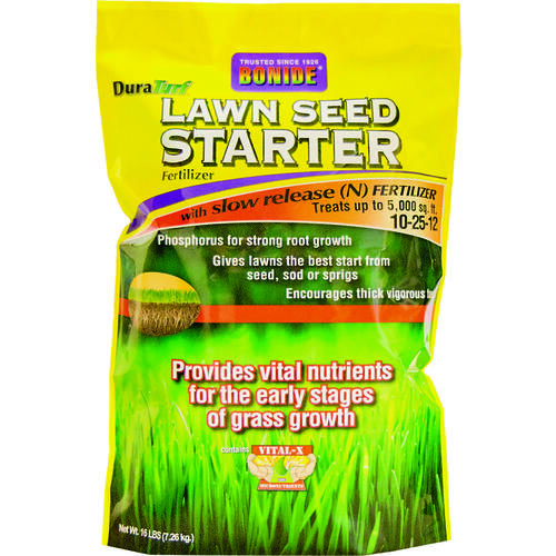 60454 Lawn Seed Starter, 16 lb, Granular, 10-25-12 N-P-K Ratio