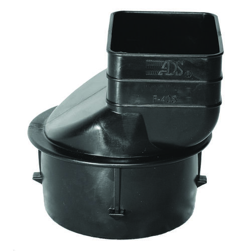 ADVANCED DRAINAGE SYSTEMS 0364AA Downspout Adapter, 3 x 2-1/4 x 2-1/2 in Connection, Pipe End, Polyethylene