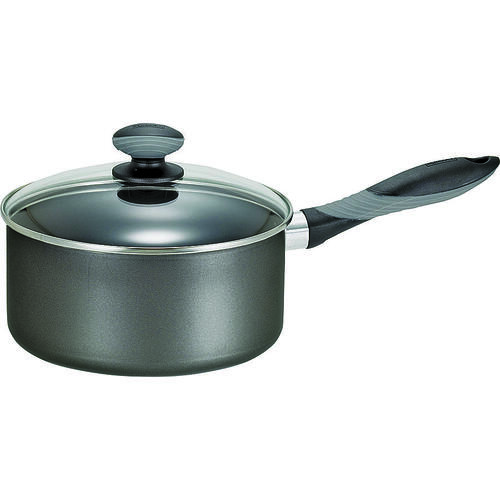 Non-Stick Sauce Pan with Lid, 2 qt Capacity, Aluminum, Thumb Rest Handle