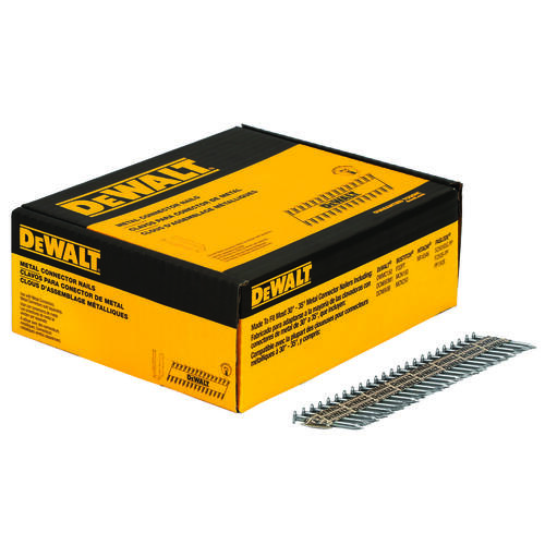 DEWALT DWMC13115G-2M Metal Connector Nail, 1-1/2 in L, 9 ga Gauge, Galvanized, Round Head, Smooth Shank - pack of 2000