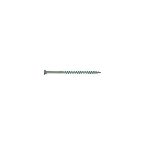 Deck Screw, #8 Thread, 3-1/2 in L, Trim Head, Star Drive, Type 17 Slash Point, Carbon Steel, ProTech-Coated - pack of 100