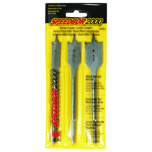 88889 Spade Bit Set, Standard, 3-Piece, HSS