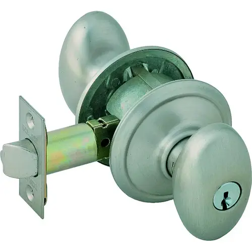 Siena Series Keyed Entry Lock, Solid Brass, Satin Nickel