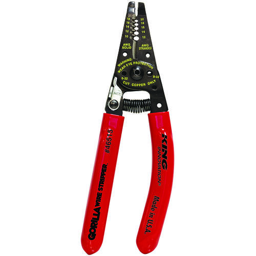 Wire Stripper, 10 to 20 AWG Stripping, 6 in OAL, Ergonomic Handle