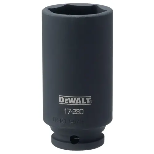 Impact Socket, 1/2 in Drive, 6-Point, CR-440 Steel, Black Oxide