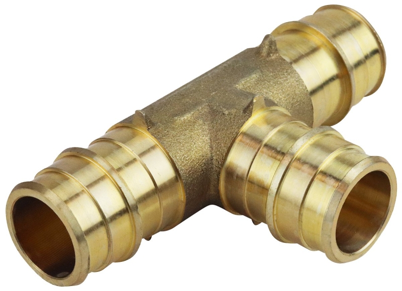 Apollo Valves EPXT34 Pipe Tee, 3/4 in, Barb, Brass, 200 psi Pressure