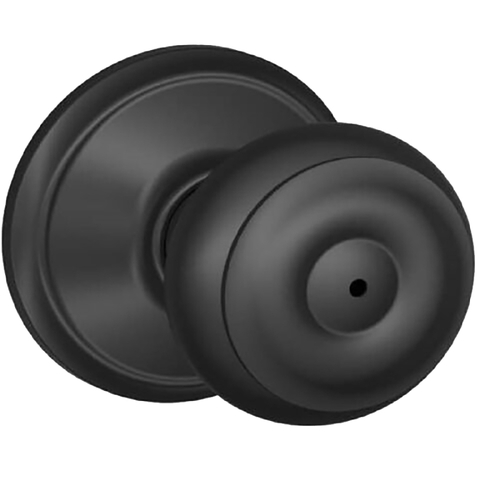 F40 Georgian Knob Privacy Lock in Vis Pack Black