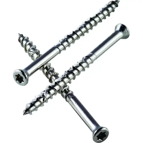 Deck Screw, #10 Thread, 2-1/2 in L, Box Thread, Flat Head, 6-Lobe Drive, Steel, 350 PK - pack of 350