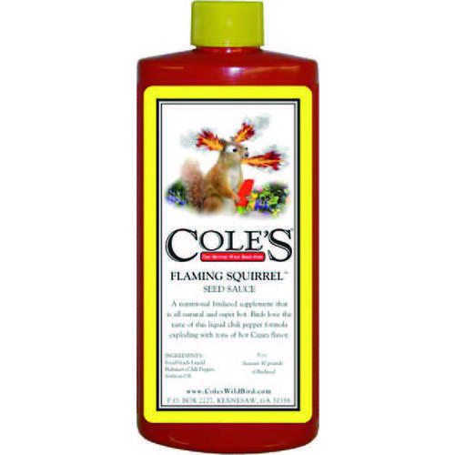 Cole's FS08 Flaming Squirrel Seed Sauce Bird Seed, Cajun Flavor, 8 oz Bottle