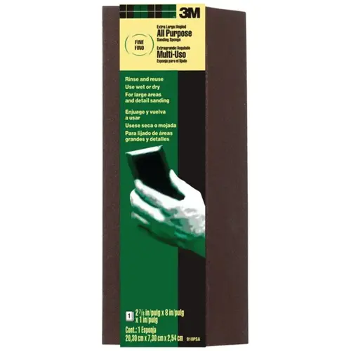 Sanding Sponge 8" L X 2.87" W X 1" Fine Black