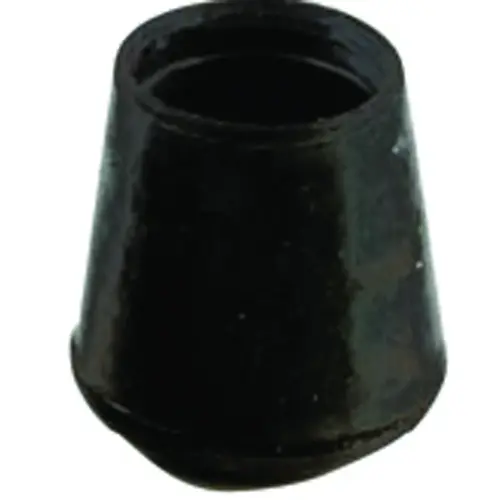 Furniture Leg Tip, Round, Rubber, Black, 3/4 in Dia