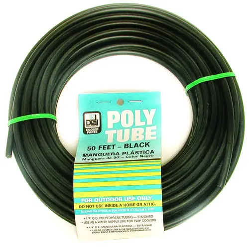 Cooler Tubing, Polyethylene, Black, For: Evaporative Cooler Purge Systems