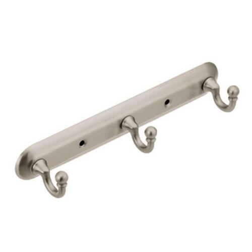 Yorkshire Triple Robe Hook Brushed Nickel Finish