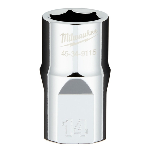 Socket, 14 mm Socket, 1/2 in Drive, 6-Point, Chrome Vanadium Steel, Chrome