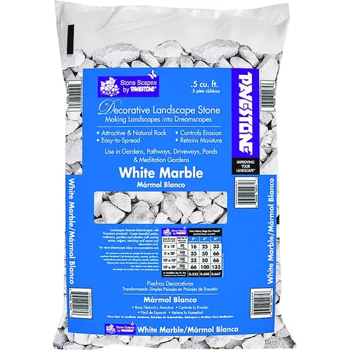 0.5 Cu. Ft. Medium White Marble Chips