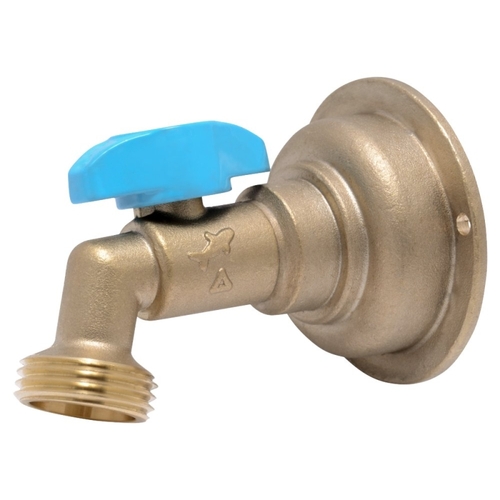 Hose Bibb, 1/2 x 3/4 in Connection, MHT, 200 psi Pressure, Quarter-Turn Actuator, Brass Body