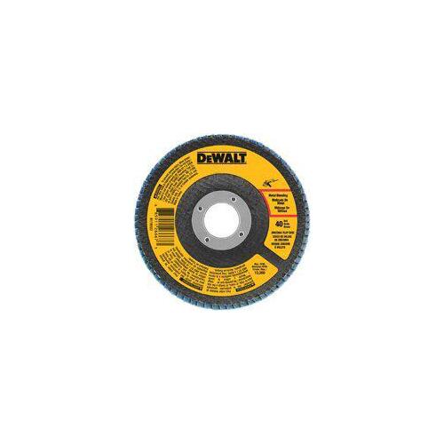 Flap Disc, 4 in Dia, 5/8 in Arbor, Coated, 80 Grit, Medium, Zirconium Oxide Abrasive Dark Gray/Yellow