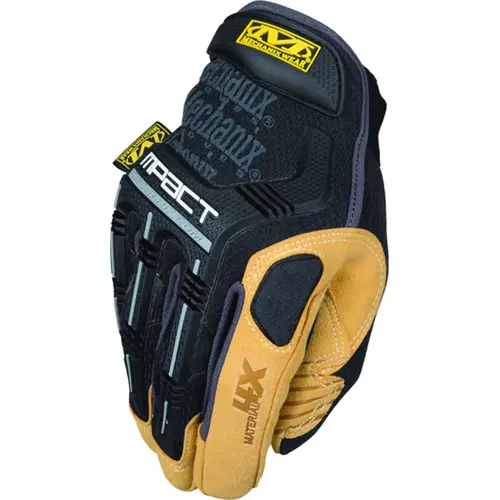 Mechanix Wear MP4X-75-009 Multi-Purpose Impact Gloves, Men's, M, 9 in L, Hook-and-Loop Cuff, Synthetic Leather/TPR Black/Brown