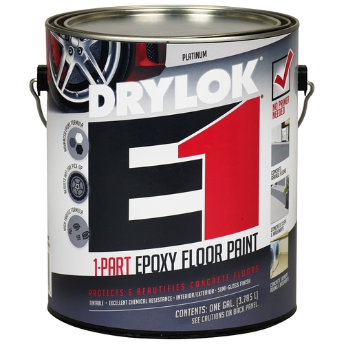 Epoxy Floor Paint E1 Semi-Gloss Platinum Acrylic Epoxy Blend 1 gal Platinum - pack of 2