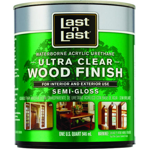 Last N Last 14004 Ultra Clear Wood Finish, Semi-Gloss, Liquid, Ultra Clear, 1 qt, Can